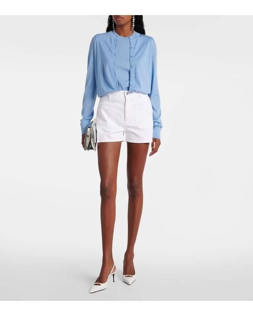 Dolce & Gabbana Blue Cardigan Dg Aus Kaschmir Und Seide