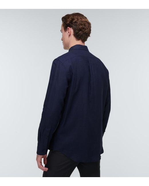 Gabriela Hearst Blue Quevedo Linen Shirt for men