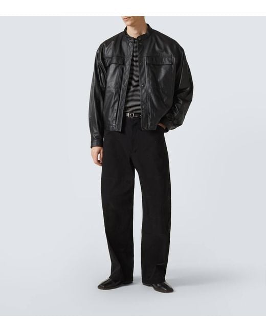 Lemaire Black Leather Blouson for men