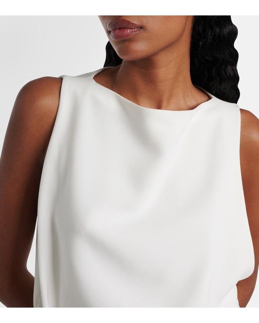 Proenza Schouler White Indria Floral-Applique Crepe Cocktail Dress