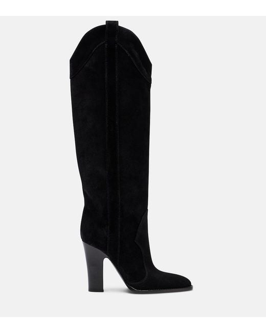 Paris Texas Black Lavinia Suede Knee-High Boots