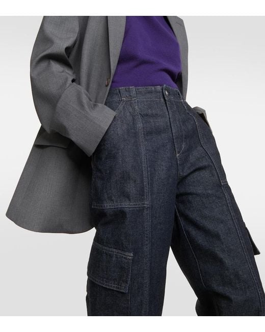 AG Jeans Blue X Emrata Amia High-Rise Cargo Jeans