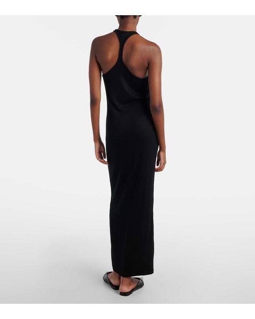Tom Ford Black Ribbed-Knit Halterneck Jersey Maxi Dress