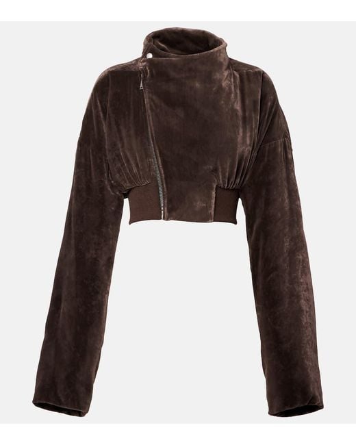 Rick Owens Brown Hollywood Cropped Jacket