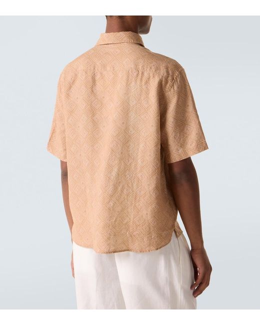 Frescobol Carioca Bedrucktes Hemd Castro Aus Leinen in Natural für Herren