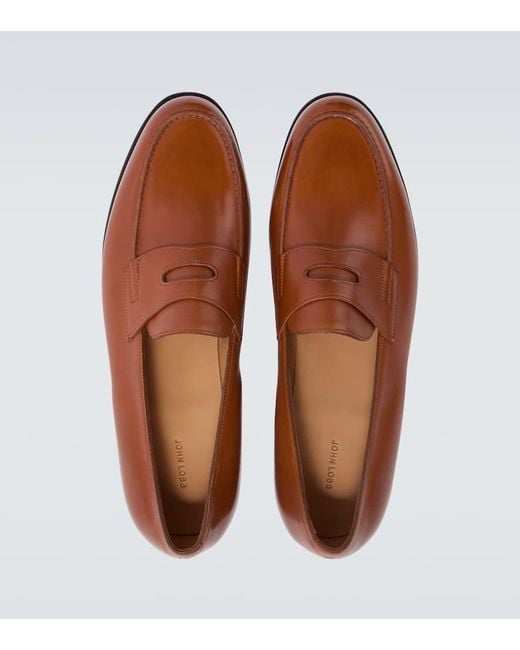 John Lobb Loafers Lopez Aus Leder in Brown für Herren