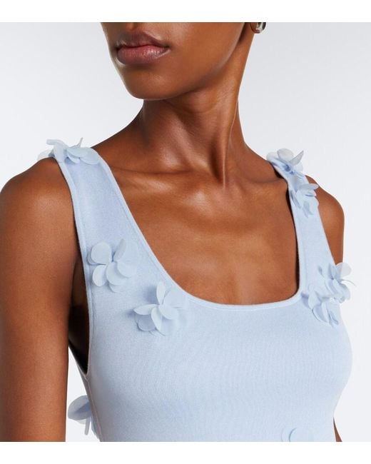 Jonathan Simkhai White Ivi Floral-Applique Midi Dress