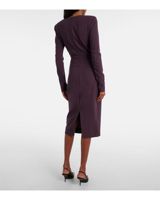 Victoria Beckham Purple Dress With Shoulder Pads