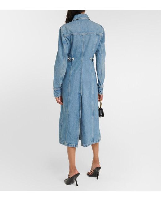Ferragamo Blue Midi Dress Cotton