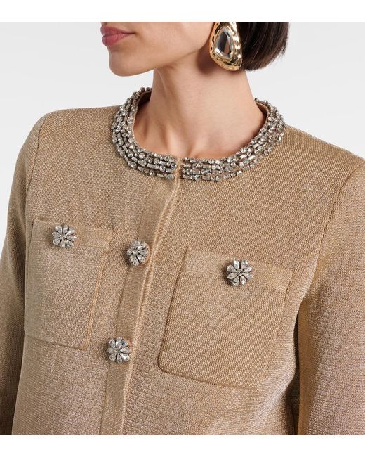 Self-Portrait Natural Embellished Cardigan