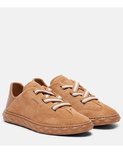 Jimmy Choo Brown Diamond Light Flex Suede Sneakers