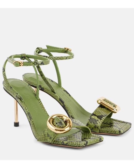 Jacquemus Green Chic Sandals For Modern