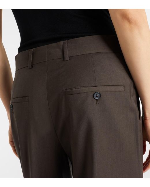 Pantalones Anchos Plisados Totême  de color Brown