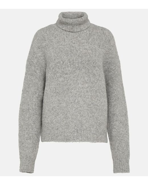 Nili Lotan Gray Sierra Alpaca-blend Turtleneck Sweater