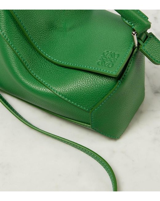 Loewe Green Puzzle Edge Mini Leather Shoulder Bag