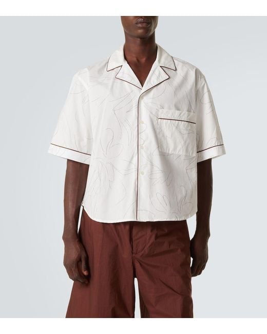 Camisa De Algodon Estampada Plan C de hombre de color White