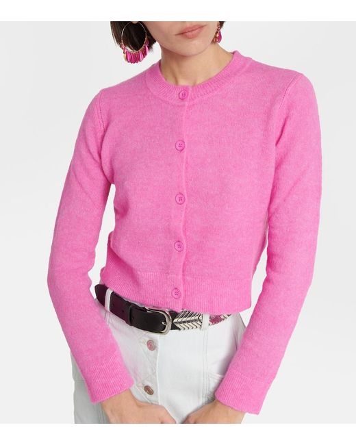 Isabel Marant Pink Nita Alpaca-Blend Cardigan