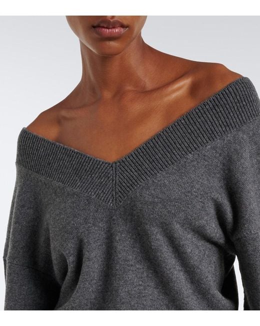 Pullover Off-Shoulder di Tom Ford in Gray