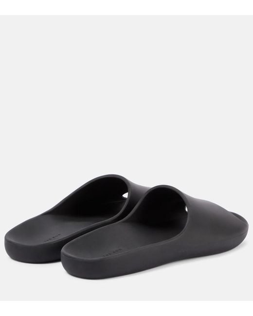The Row Black Ama Rubber Slide Sandal