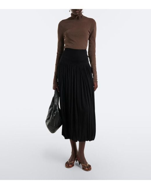 Lemaire Brown Mesh Turtleneck Top