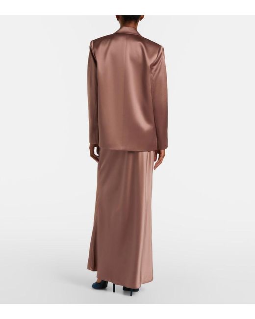 The Sei Brown Silk Satin Maxi Skirt
