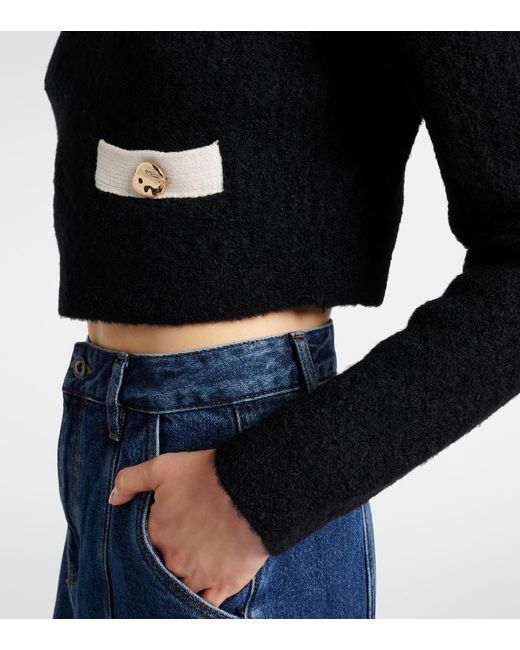 Self-Portrait Black Cropped Sweater