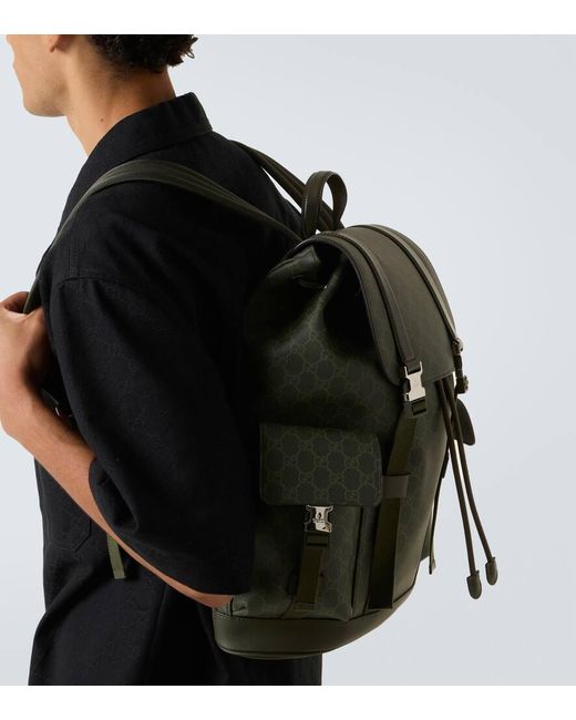 Sac A Dos Gg Canvas Large Gucci pour homme en coloris Green