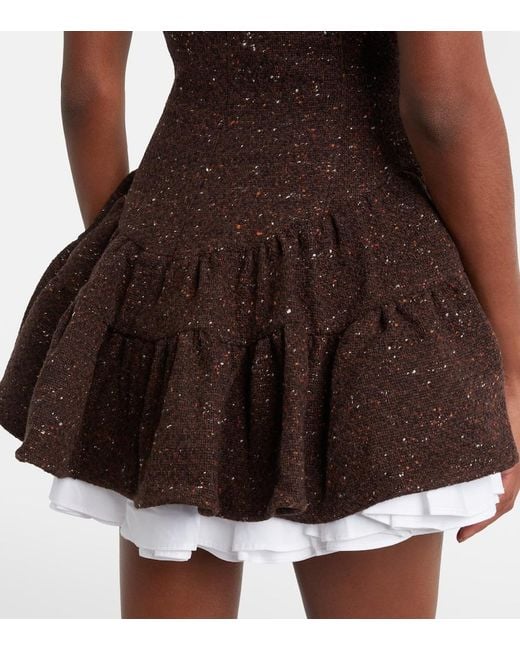 ShuShu/Tong Brown Knitted Wool-Blend Minidress