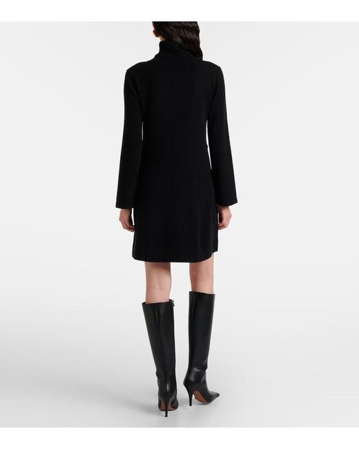 Rixo Black Elliette Wool And Cashmere Minidress
