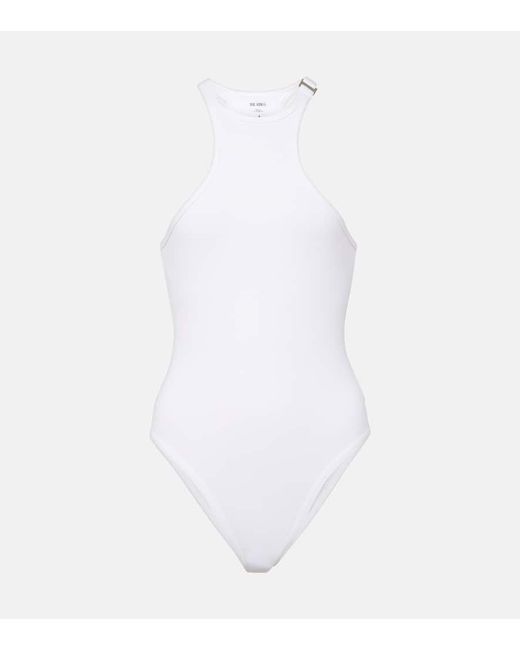 The Attico White Racerback Swimsuit