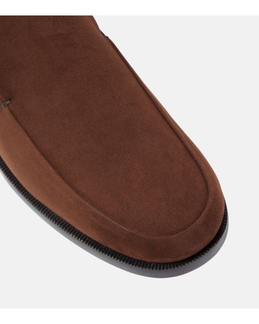 Khaite Brown Alessio Suede Loafers