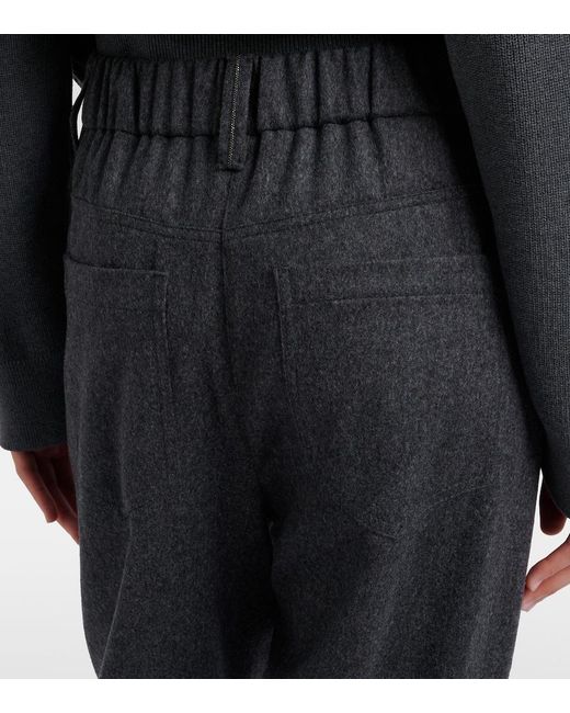 Brunello Cucinelli Blue Wool Straight Pants
