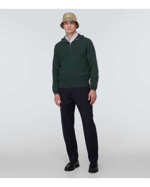 Burberry Green Wool Half-zip Sweater for men