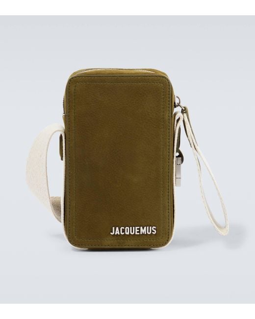 Jacquemus Green Raffia Vertical Crossbody Bag for men