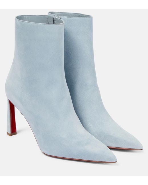 Christian Louboutin Blue Condora 100 Suede Ankle Boots