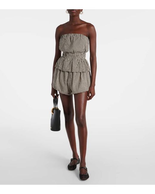 Shorts Aurelia De Algodon A Cuadros Posse de color Black