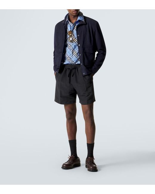 Burberry Blue Check Cotton Poplin Shirt for men