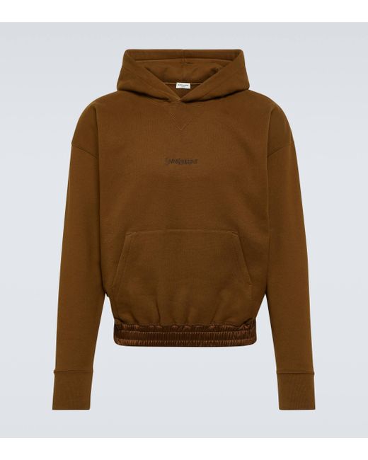 Sweat-shirt a capuche en coton Saint Laurent pour homme en coloris Brown
