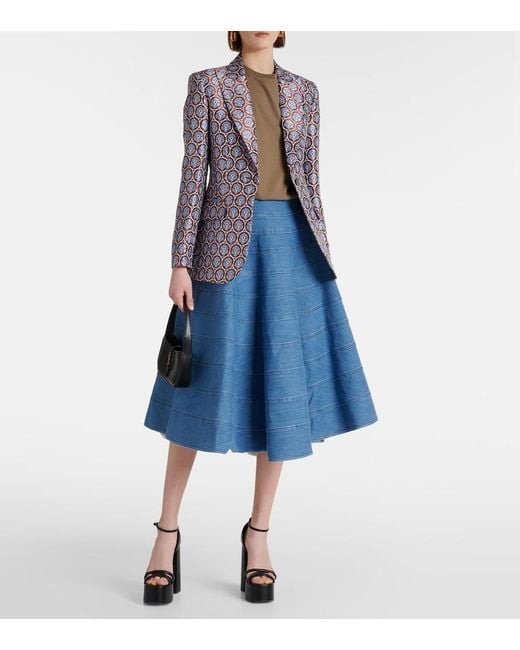 Altuzarra Blue Grace Paneled Denim Midi Skirt