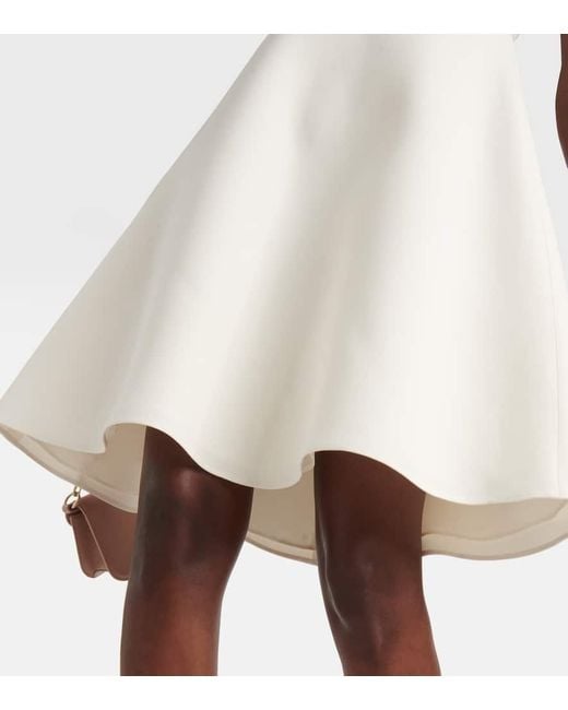 Vestido corto de lana y seda Valentino de color White