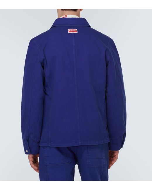 KENZO Blue Cotton Jacket for men