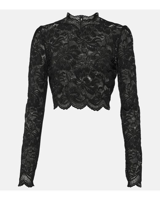 Rabanne Black Floral Lace Top