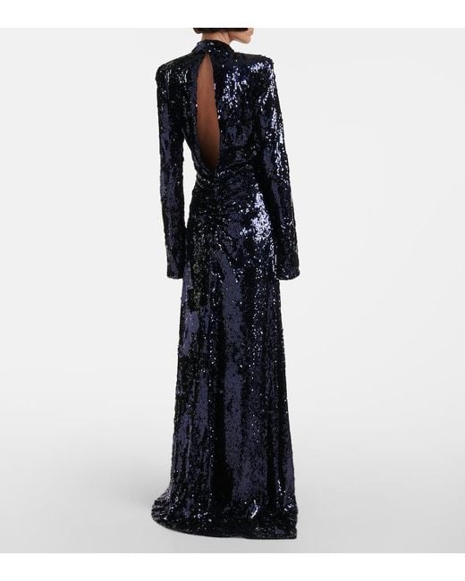 ROTATE BIRGER CHRISTENSEN Blue Sequined Gown