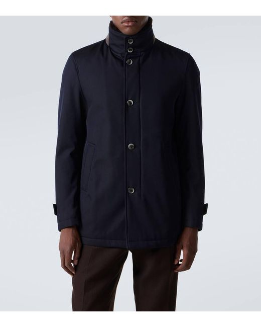 Herno Blue Virgin Wool Jacket for men