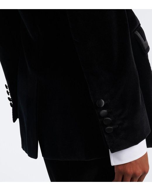 Dolce & Gabbana Black Cotton And Silk-Blend Velvet Blazer