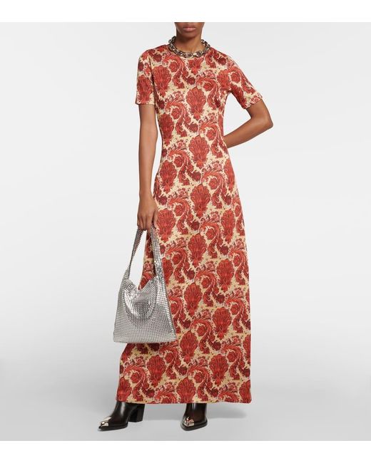 Rabanne Orange Printed Maxi Dress