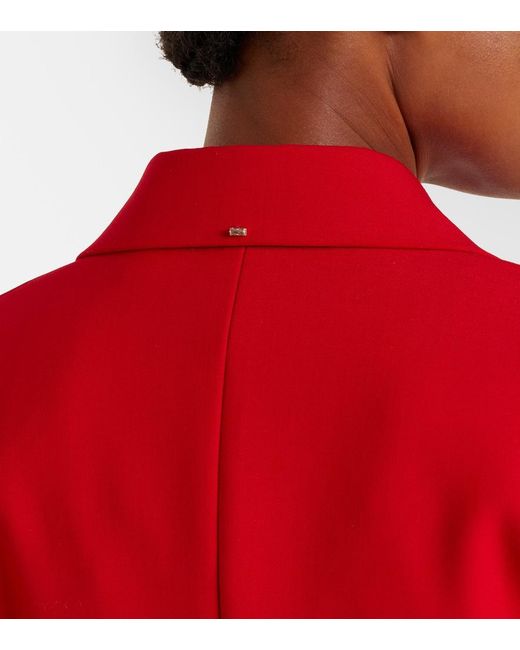 Sportmax Red Double-Breasted Peplum Blazer