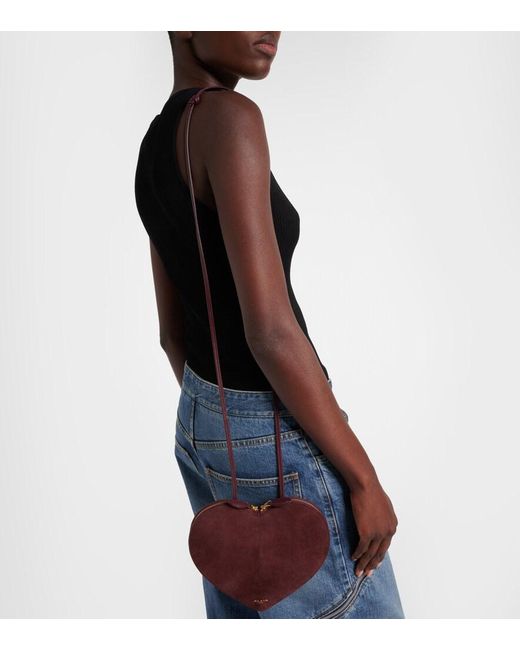 Alaïa Purple Le Coeur Suede And Leather Shoulder Bag