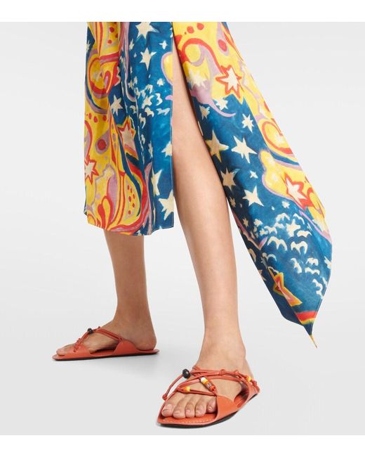 Marni Red X No Vacancy Inn Beaded Leather Sandals
