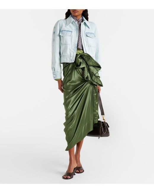 Dries Van Noten Blue Cropped Denim Jacket